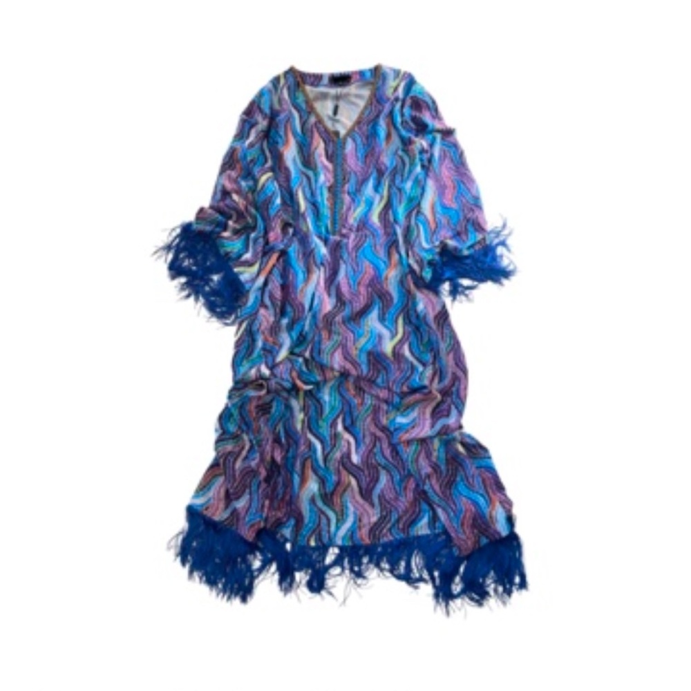 OSFM Fringe Caftan NWT